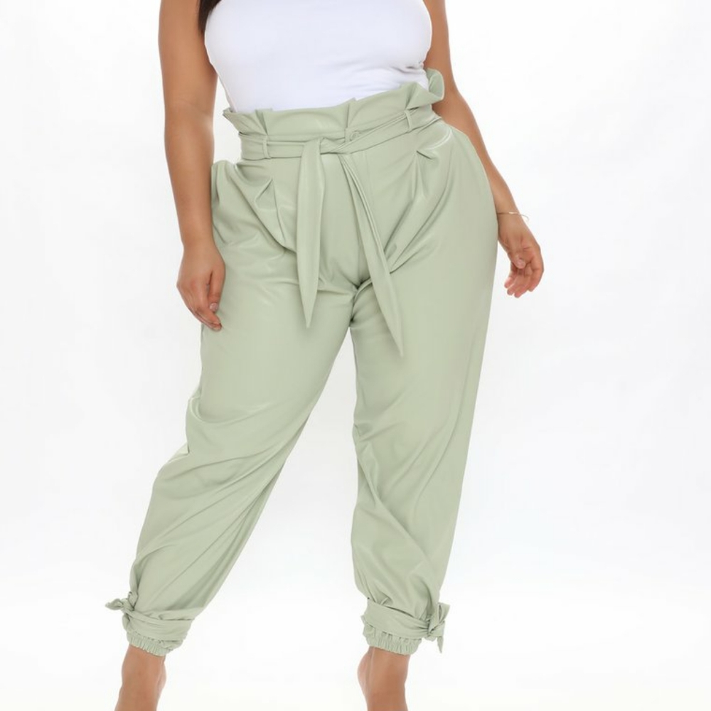 Faux Leather Jogger Pants